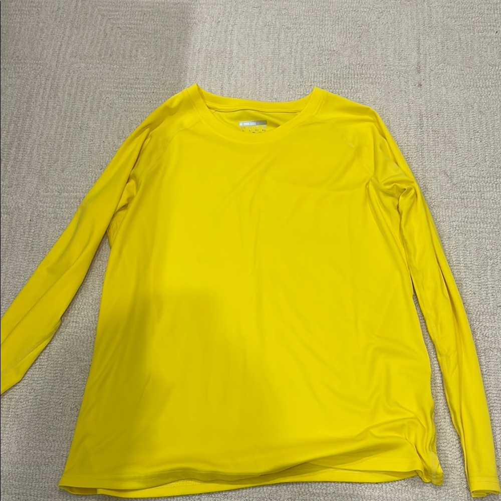 Just My Size Yellow Long Sleeve Fitted Tee